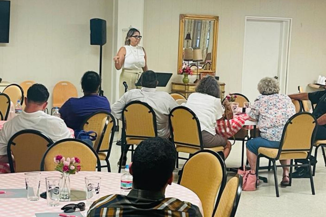 Martha Torres spoke to the communities leaders.